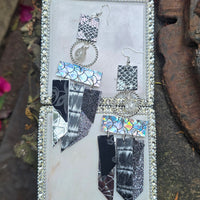 Kristin - Black Fringe Glittery Earrings