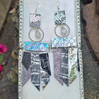 Kristin - Black Fringe Glittery Earrings