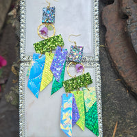 Trish - Green Pastel Fringe Earrings