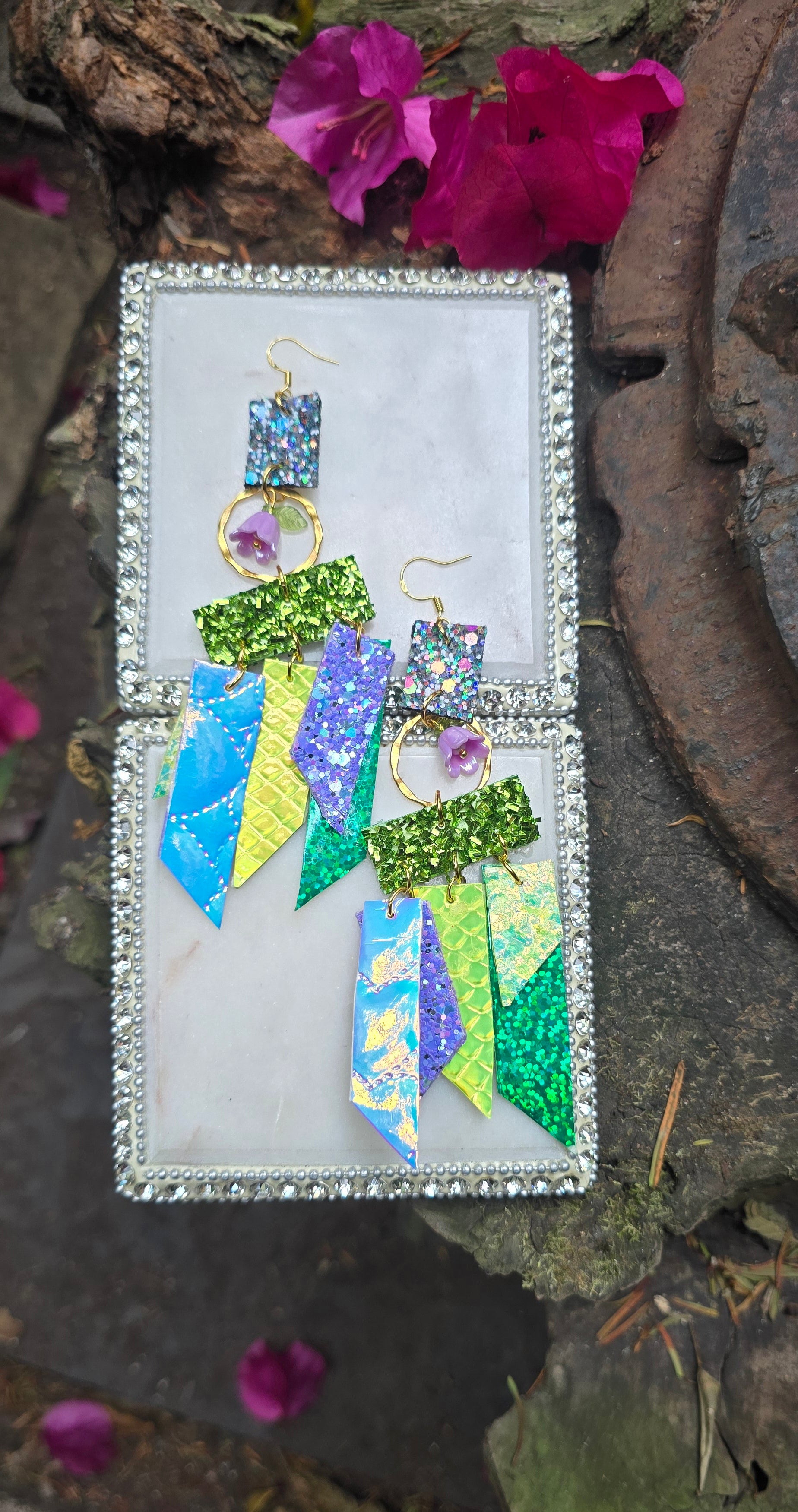 Trish - Green Pastel Fringe Earrings