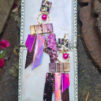 Leslie - Pink Fringe Earrings