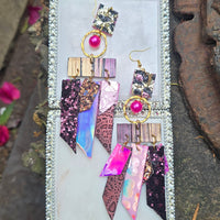 Leslie - Pink Fringe Earrings