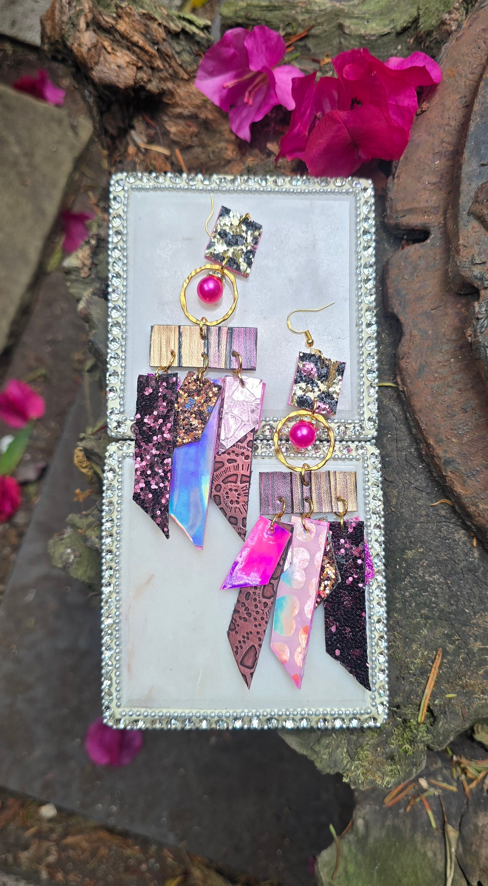 Leslie - Pink Fringe Earrings