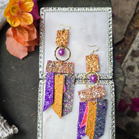 Hope - Multicolored Fringe Glittery Earrings