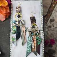 Claudia - Green Fringe Dangle Earrings