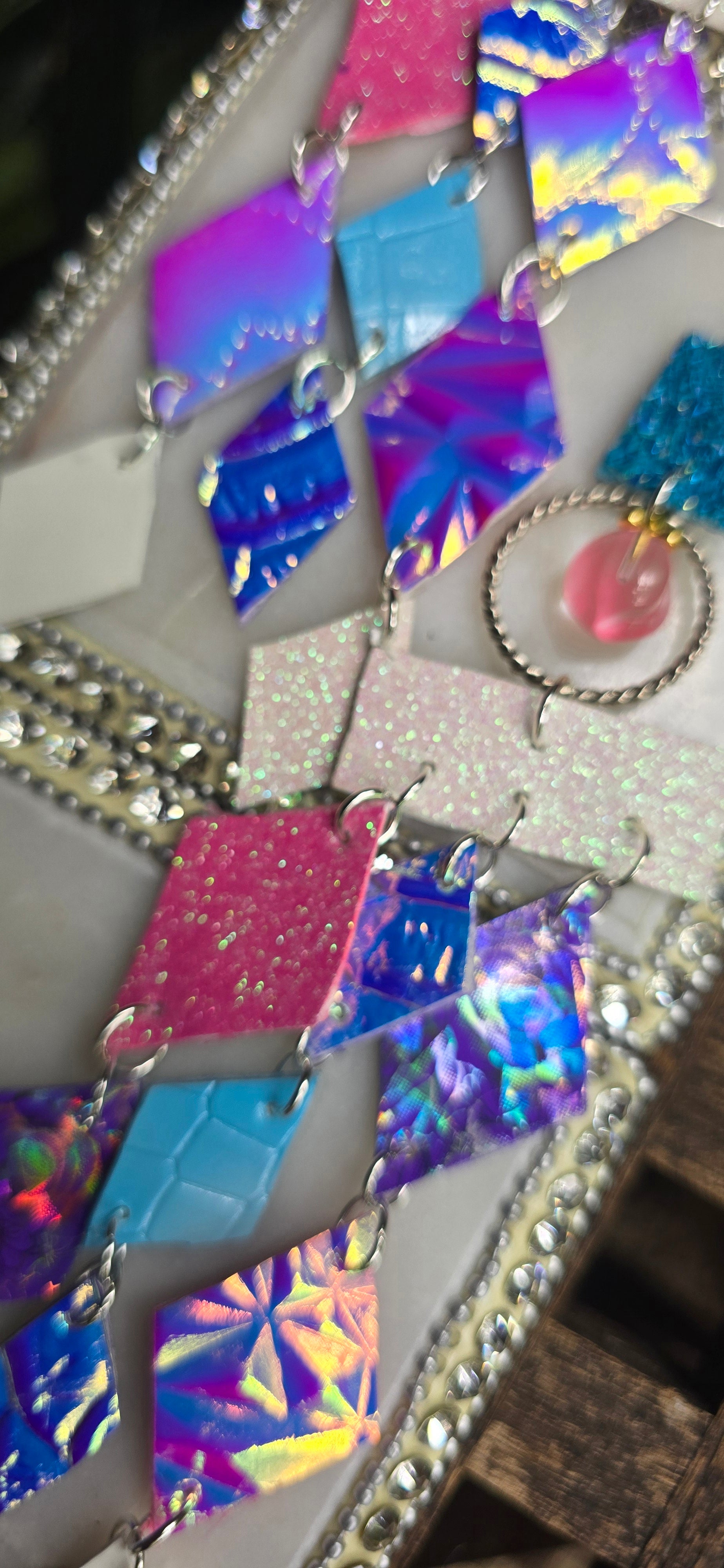 Marissa - Blue Pink Diamond Chandelier Earrings
