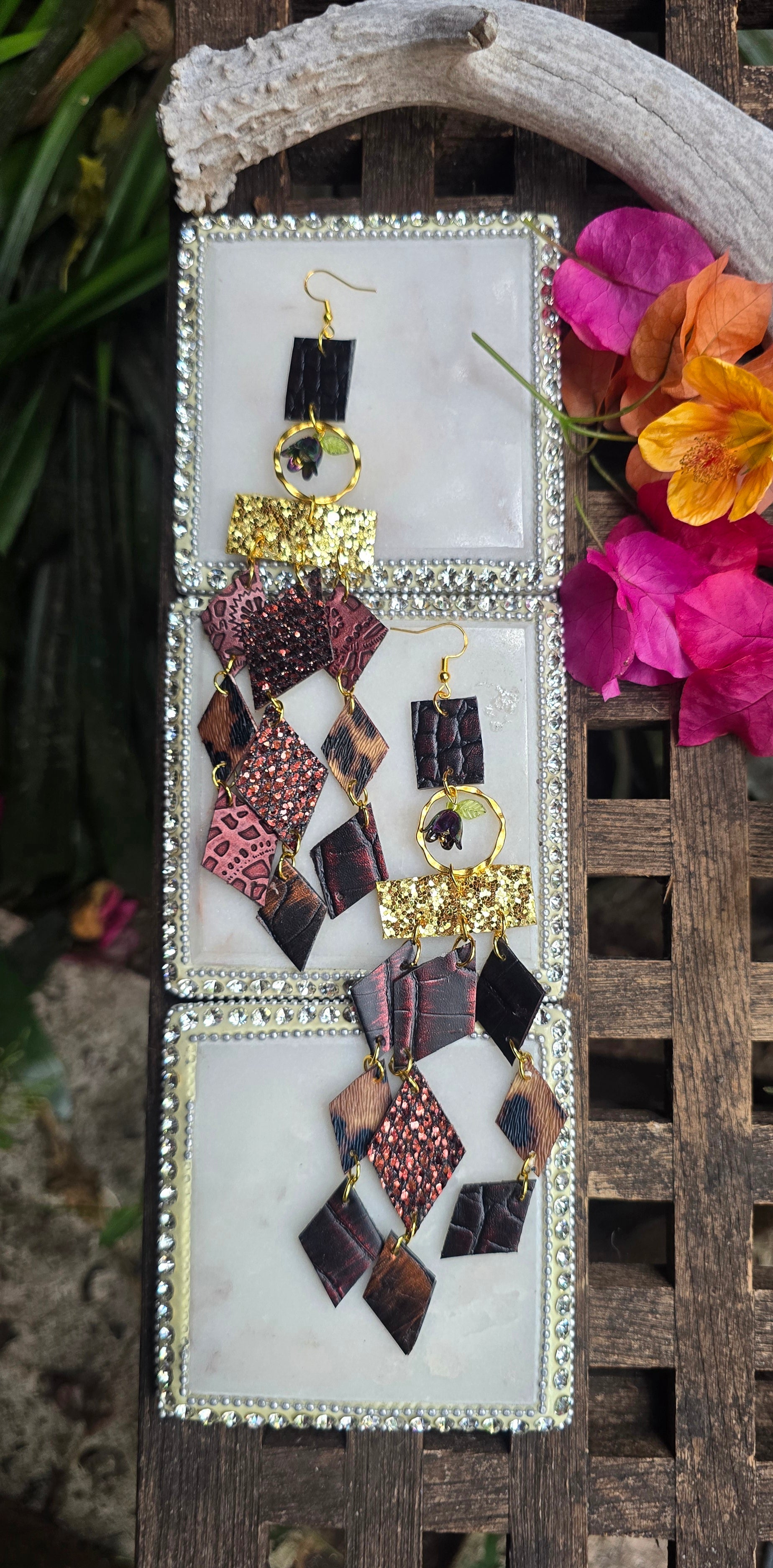 Brooke - Brown Diamond Chandelier Dangle Earrings