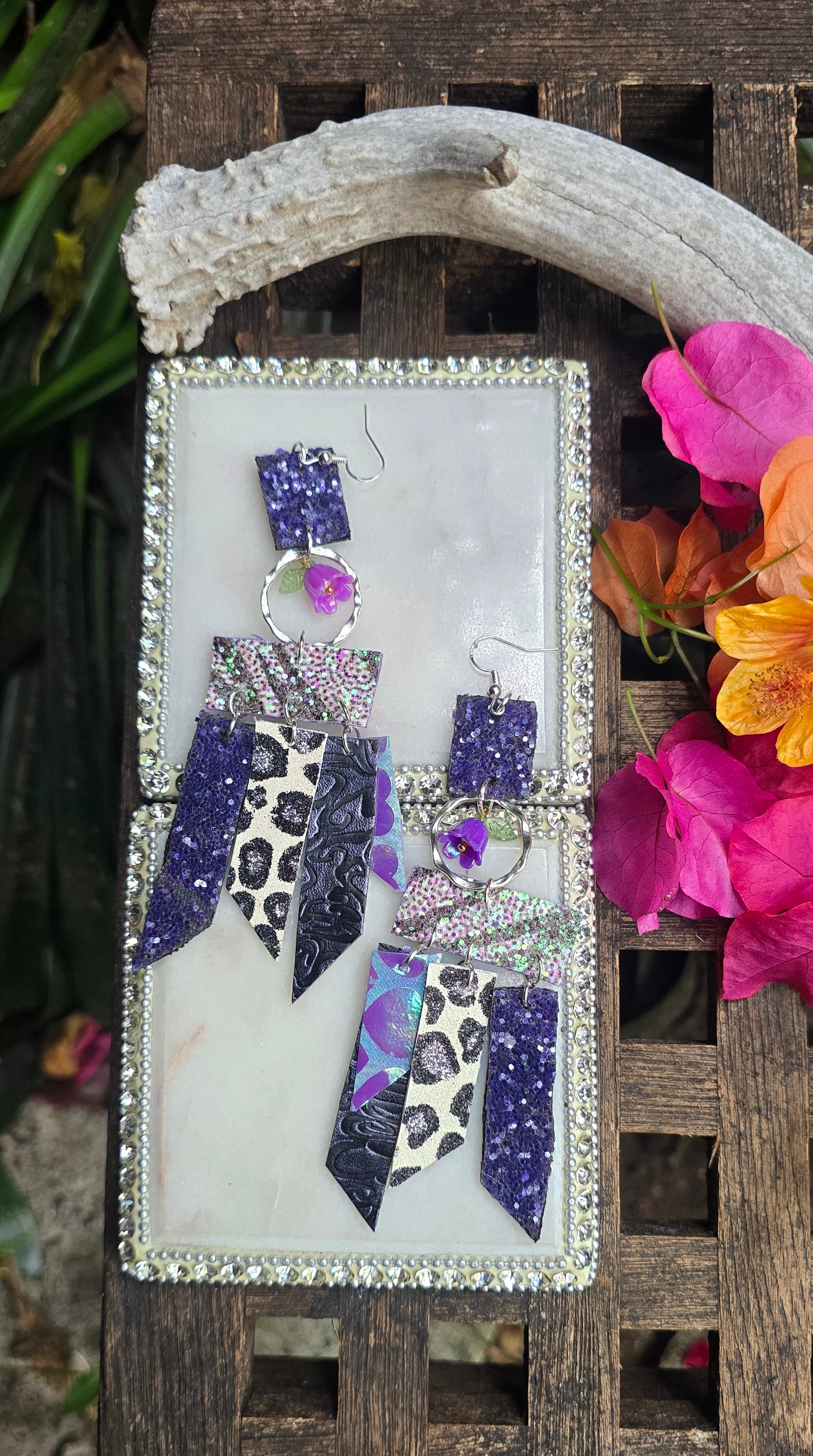 Marybeth - Purple Fringe Earrings