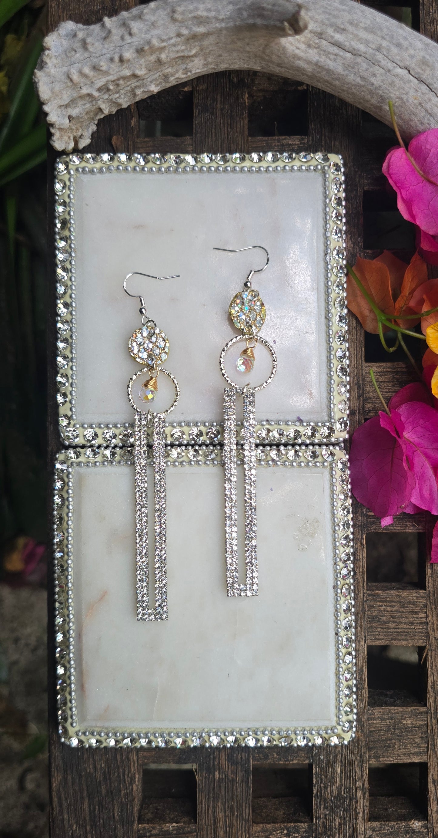 Chelsea - Rhinestone Dangle Earrings