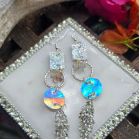 Sue - Rhinestone Dangle Earrings