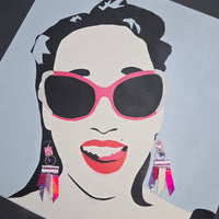 Melinda - Purple Pink Fringe Earrings