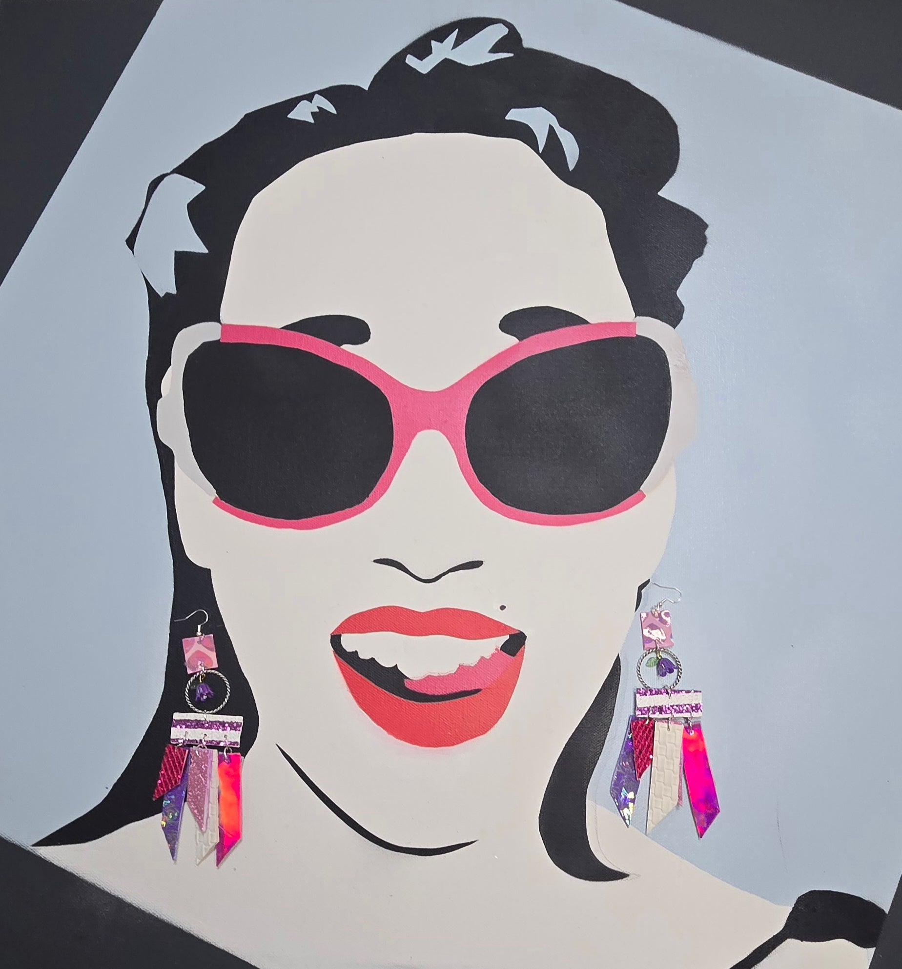 Melinda - Purple Pink Fringe Earrings