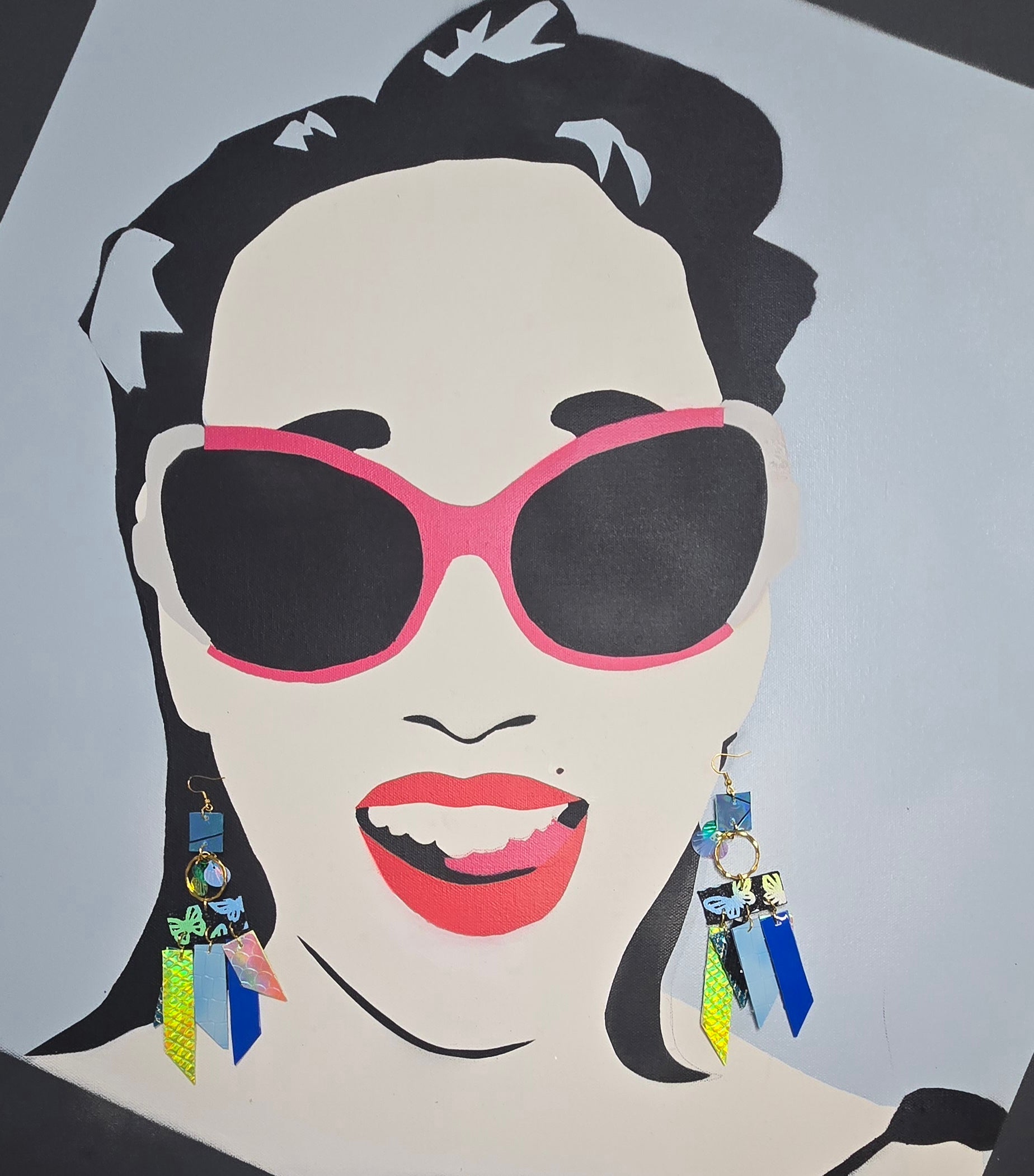 Madaline - Blue Fringe Earrings
