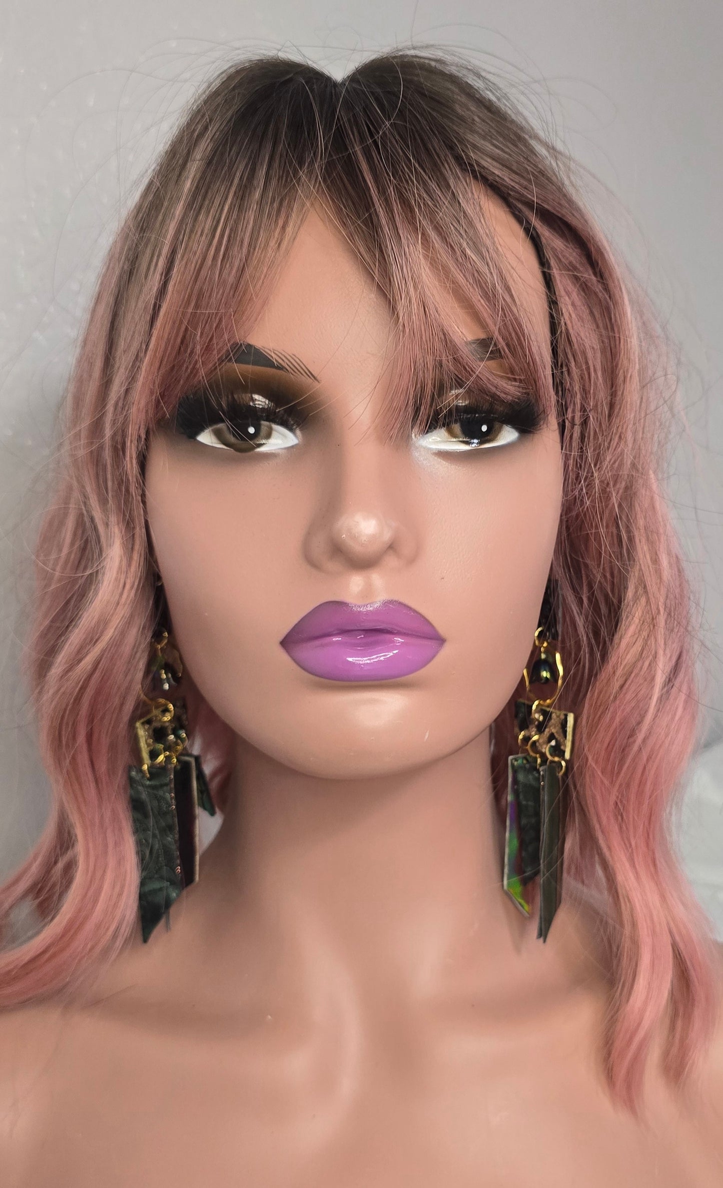 Claudia - Green Fringe Dangle Earrings