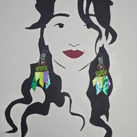 Trish - Green Pastel Fringe Earrings