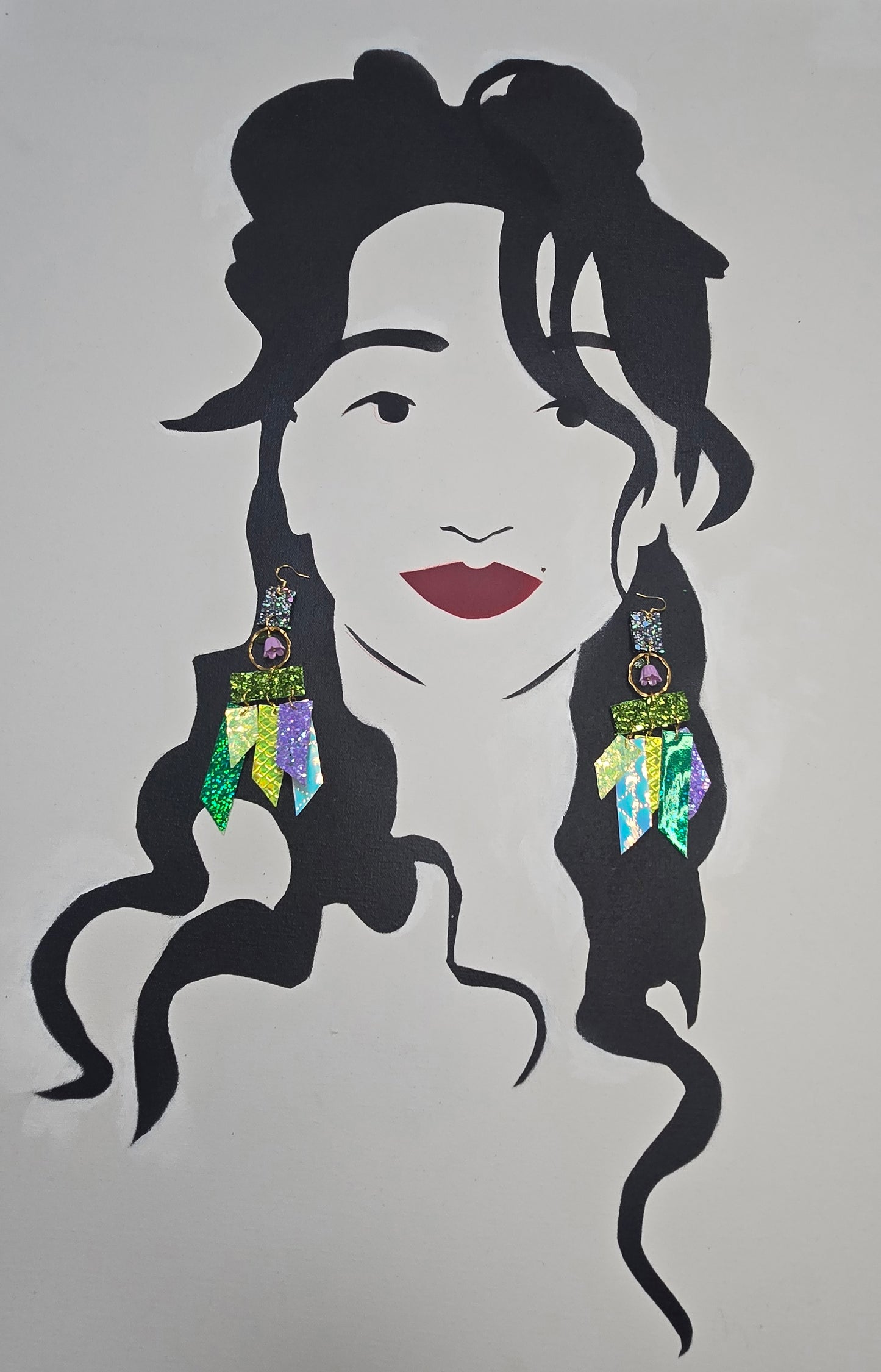 Trish - Green Pastel Fringe Earrings
