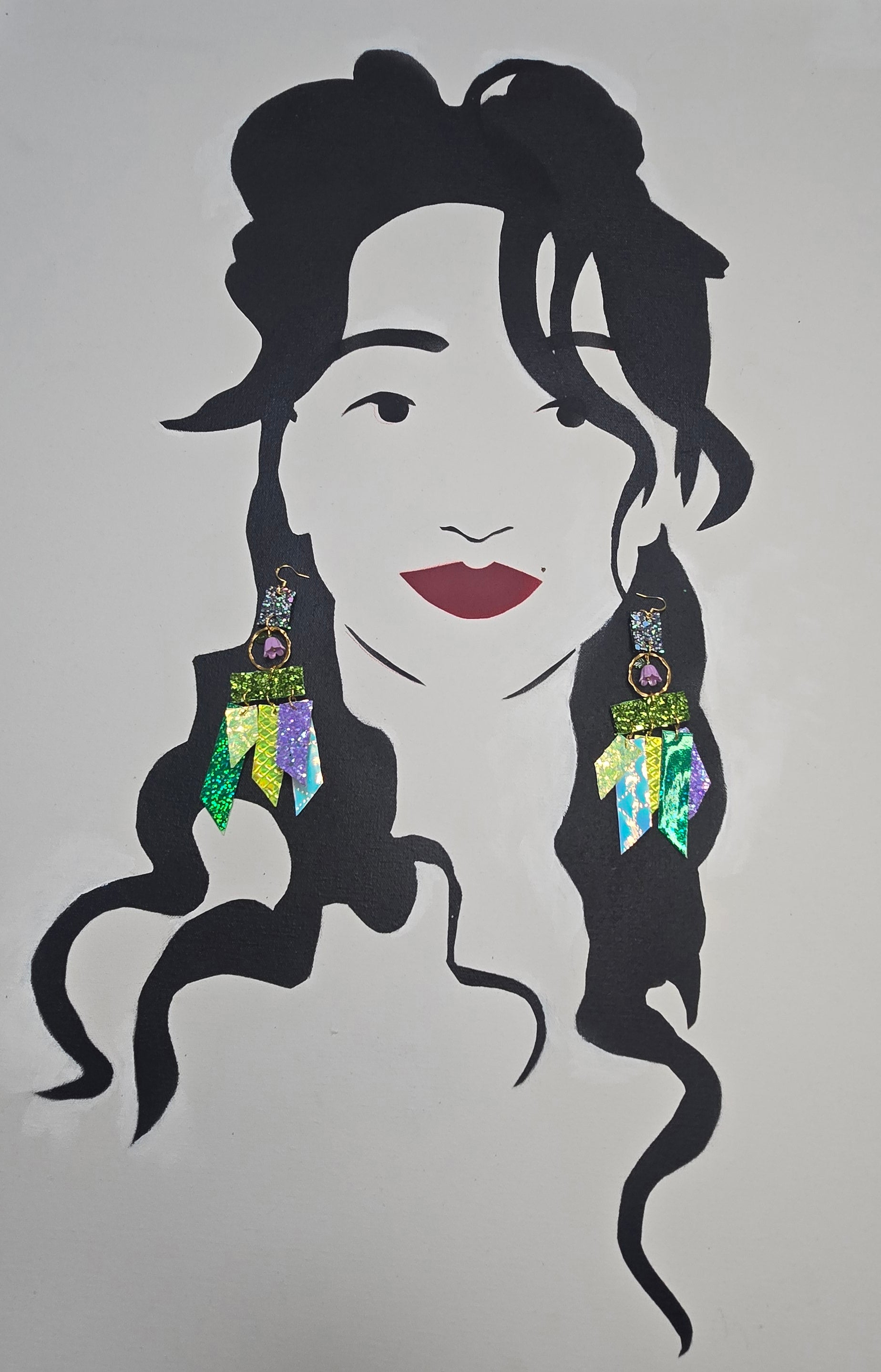 Trish - Green Pastel Fringe Earrings