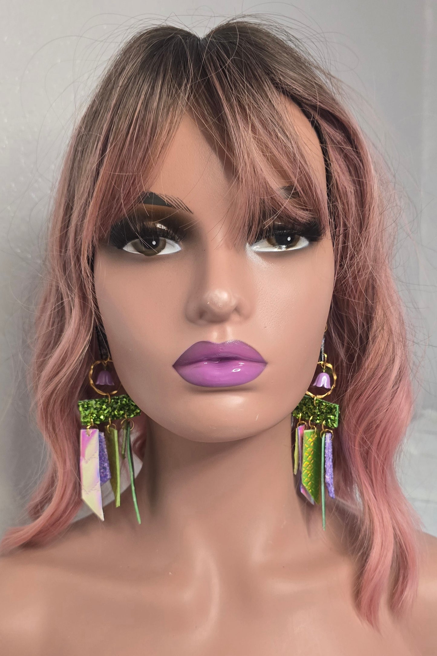 Trish - Green Pastel Fringe Earrings