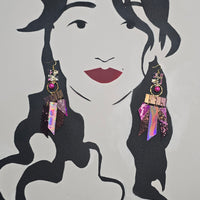 Leslie - Pink Fringe Earrings