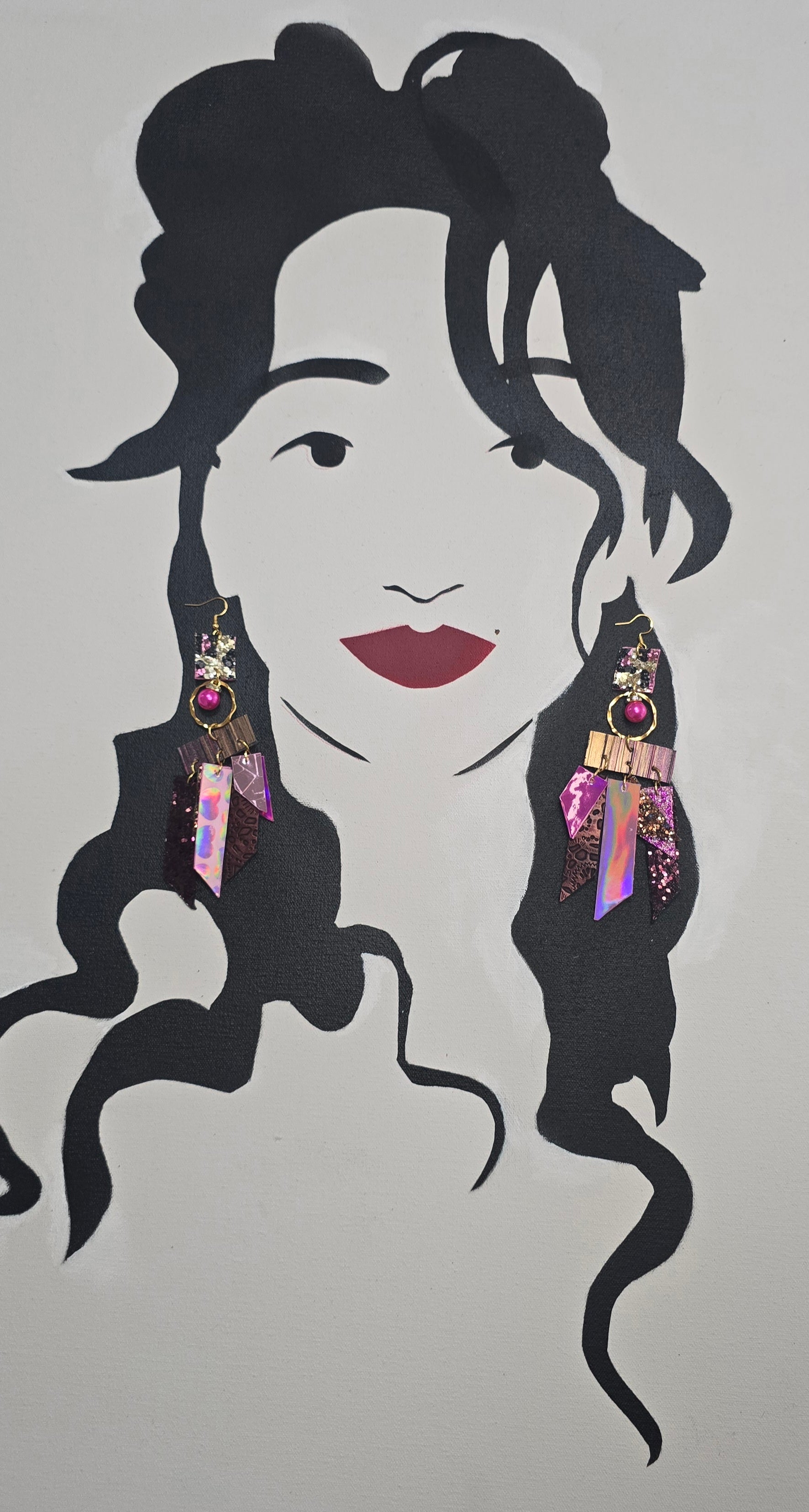 Leslie - Pink Fringe Earrings