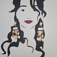 Robin - Pink White Diamond Chandelier Earrings