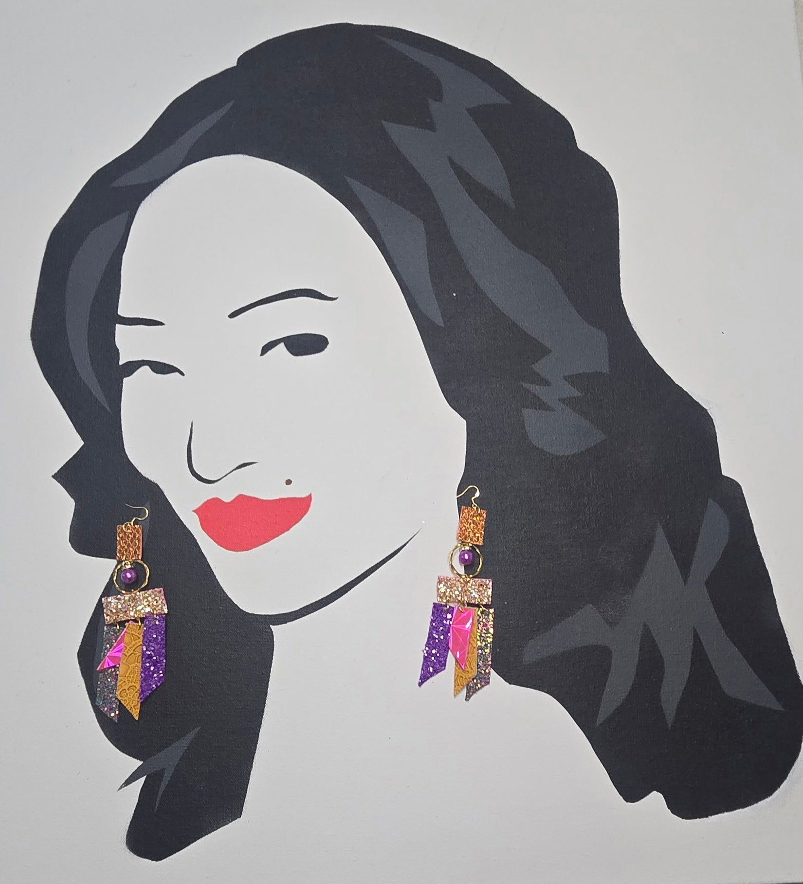 Hope - Multicolored Fringe Glittery Earrings
