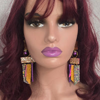 Hope - Multicolored Fringe Glittery Earrings