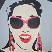Karla - Hot Pink Iridescent Dangle Earrings
