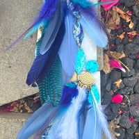 Veronica - Beautiful Blue Boho Feather Earrings