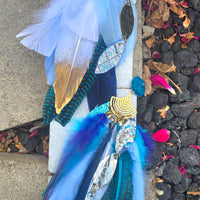 Veronica - Beautiful Blue Boho Feather Earrings