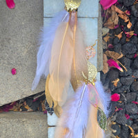 Julia - Neutral Pink Gold Feather Earrings