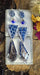 Caitlin - Blue Shimmery Geometric Long Earrings - Shop Moxxc