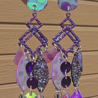 Holly - Purple Teardrop Chandelier Earrings