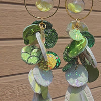 Karen - Green Yellow Dangle Earrings