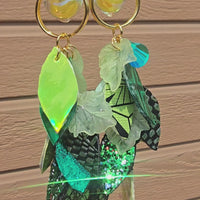 Sarina - Yellow Lemon Lime Teardrop Chandelier Dangle Earrings
