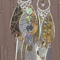 Morgan - White Sparkly Chandelier Earrings
