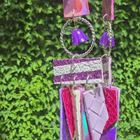 Melinda - Purple Pink Fringe Earrings