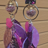 Tina - Purple Teardrop Chandelier Earrings