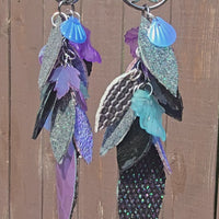 Taylor - Black Purple Teardrop Chandelier Earrings