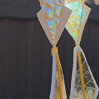 Gayle - Yellow Geometric Holographic Long Dangle Earrings