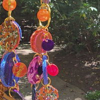 Ivonne - Orange Multicolored Round Dangle Earrings