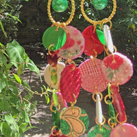 Becca - Red Multicolored Round Dangle Earrings