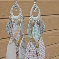 Annie - White Chandelier Dangle Earrings