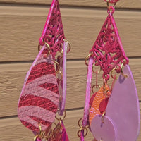 Heidi - Pink Chandelier Dangle Earrings