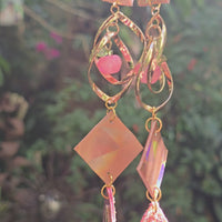 Angie - Rose Gold Shimmery Dangle Earrings