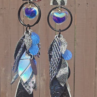 Angie - Blue Teardrop Chandelier Earrings