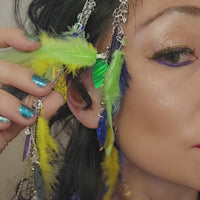 Britt - Green Feather Hair Jewelry Headpiece