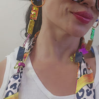 Tonya - Animal Print Scarf Eyewear Chain