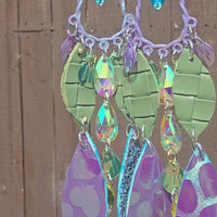 Anya - Purple Glittery Dangle Earrings