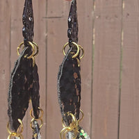 Zoe - Black Sparkly Dangle Earrings